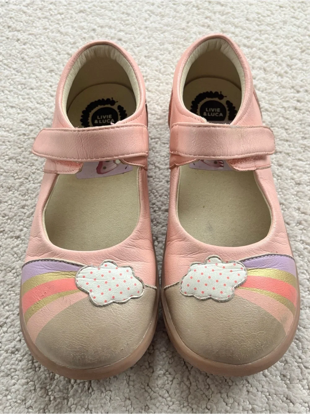 Livie & Luca rainbow hope Pink Rainbow Cloud Mary Jane Kids Shoes